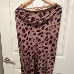 ANINE BING
Bar leopard-print silk-satin skirt